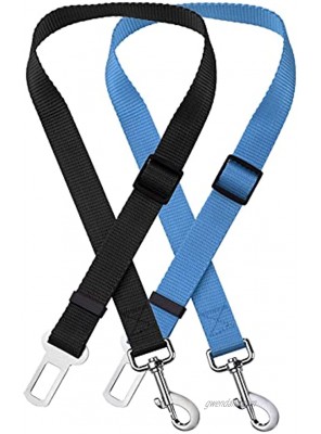 CROWATTS Adjustable Pet Dog Cat Car Seat Belt Safety Tether,Universal Car Seat Belt for Pets,The Buckle of The Seat Belt Can Be Linked Any Pet Collar,Black&Blue
