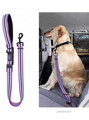 Didog Dog Safety Seat Belt Reflective Dog Vehicle Car Harness Leash with Handle for Car Travel Walking,Adjustable Dog Leashes Fit Small Medium Large Dogs