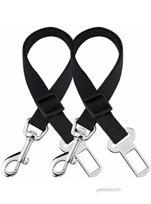 Dog Seat Belt 2 PackAdjustable Nylon Fabric Dog Restraints Vehicle Seatbelts Harness for Heavy Duty & Elastic & Durable Car Seat Belt Vehicle Nylon Pet Safety Seat Belts for Dogs Cats and Pets