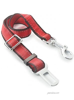 Dutchy Brand Pets Lovers Club Durable Dog Seatbelt Heavy Duty Strap Reflective Lines 2 Adjustable Sizes 15-25in
