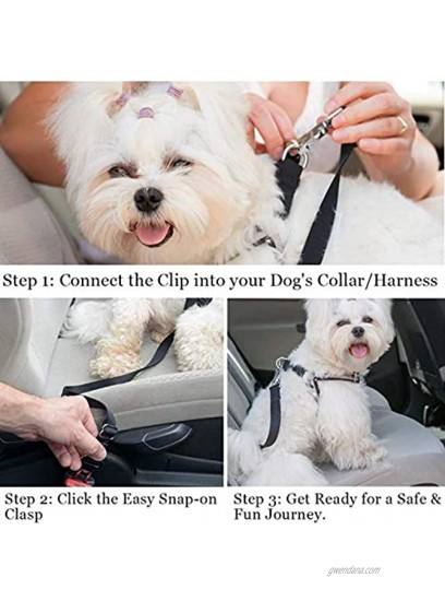 MOUISITON Dog Seat Belt Dog Car Seatbelts Adjustable Pet Seat Belt for Vehicle Nylon Pet Safety Seat Belts Heavy Duty & Elastic & Durable Car Seat Belt for Dogs Cats and Pets