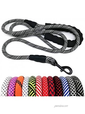 MayPaw Heavy Duty Rope Dog Leash 6 8 10 FT Nylon Pet Leash Soft Padded Handle Thick Lead Leash for Large Medium Dogs Small Puppy