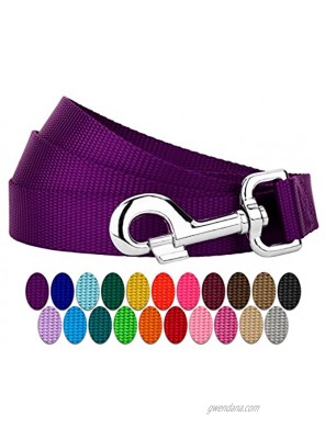 Country Brook Petz 1 Inch Nylon Dog Leash Strong Durable Traditional Style Leash with Easy to Use Snap 25+ Colors