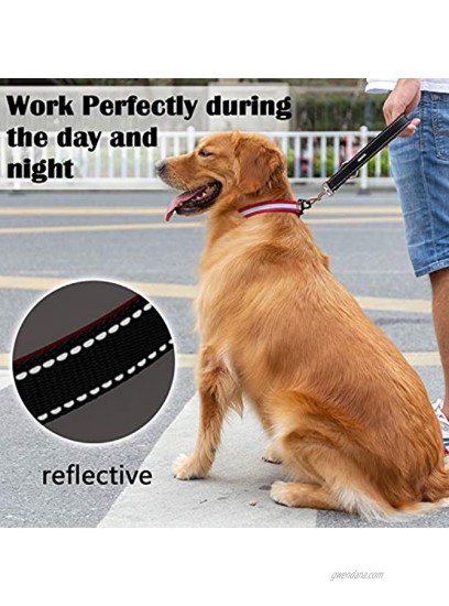 DMISOCHR Short Dog Leash with Comfortable Handle Reflective Soft Nylon Heavy Duty Dog Leash for Training Walking 12 18 24 Short Lead Dog Leash for Small Medium Large Dogs