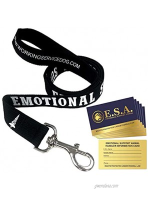 Emotional Support Dog Leash Great Identification with or Without an Emotional Support Animal Vest Includes Five ESA Information Cards