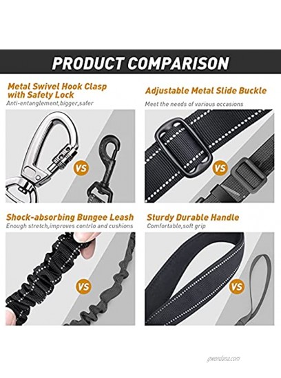 Heavy Duty Dog Leash Reflective Dog Leashes with Car Seat Belt and Soft Padded Handle 6FT Strong Dog Leash for Training Walking Lead for Large Medium Dogs