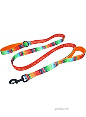 Leashboss Double Handle Dog Leash Pattern Collection 6Ft Reflective Dog Leash with Two Padded Handles for Large Dogs or Medium Dogs That Pull