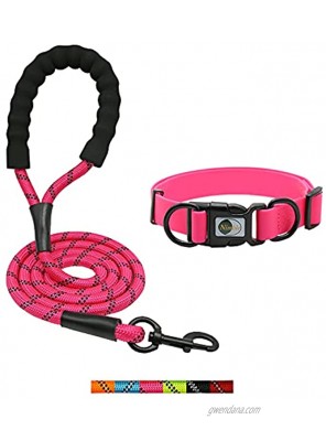 NIMBLE Dog Collar and Leash Set Heavy Duty Reflective Dog Leash and Waterproof Dog Training Collar for Medium Large Dogs