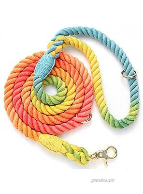 NUGUTIC 5 FT 1 2in Rope Dog Leash Braided Cotton Heavy Duty Comfortable Dog Leashes for Small Medium and Large Dogs