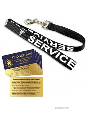 SERVICE DOG Leash Includes Five Federal Law Handout cards Use with or without a Service Dog Vest