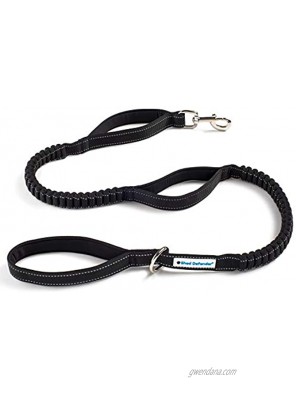 Shed Defender Shock Absorbing Bungee Leash Three Padded Handles for Traffic Control at Different Lengths Stretches from 4-7ft Elastic Dog Leash Reflective Stitching,training black Large Medium