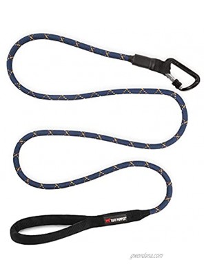 Tuff Pupper Sentry Heavy Duty Rope Dog Leash | 6 Foot Dog Leash & Lockable Metal Carabiner for Added Security | Reflective Rope Leash for Safe Night Walks | Training Leash for Medium & Large Dogs