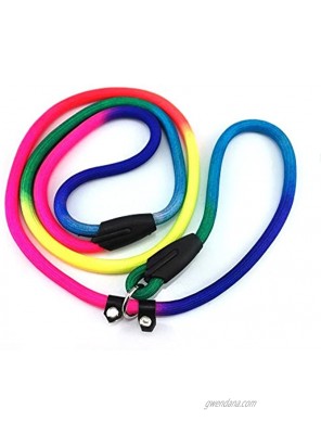yueton Rainbow Pet Dog Nylon Leash Adjustable Loop Slip Lead Rope