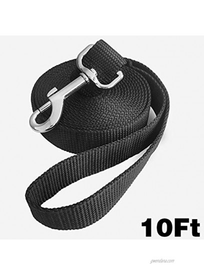 6ft 10ft 30ft Black Long Line Training Dog Leash,for Large,Medium and Small Dogs,Long Dog Lead,for Training,Backyard,Camping,or Play,Great for Parks and Fetch 10FT Black