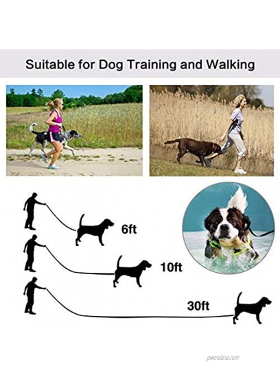 6ft 10ft 30ft Black Long Line Training Dog Leash,for Large,Medium and Small Dogs,Long Dog Lead,for Training,Backyard,Camping,or Play,Great for Parks and Fetch 10FT Black