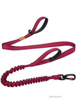 AdventureMore Bungee Dog Leash 5ft Long Padded Traffic Handle Heavy Duty Double Handles Lead for Control -Shock Absorption Safety Training Leashes for Large Dogs or Medium Dogs
