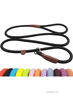 BTINESFUL 5FT Durable Slip Lead Rope Dog Leash No Pull Nylon Training Leash for Medium Large Dogs 1 2 X 5' Black