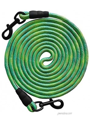 BTINESFUL 8ft 12ft 20ft 30ft 50ft Tie-Out Check Cord Long Rope Dog Leash Recall Training Lead Leash- Great for Large Medium Small Dogs Training Playing Camping or Backyard