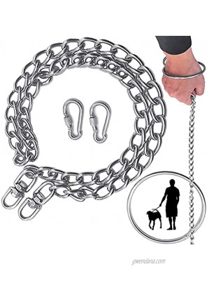 Dog Leashes Metal Chain Leads Stainless Steel Strong Training Leash 3 FT Rope Heavy Duty Chew Proof Pet Link for Large Medium Small Pets with 304 Circle Handle