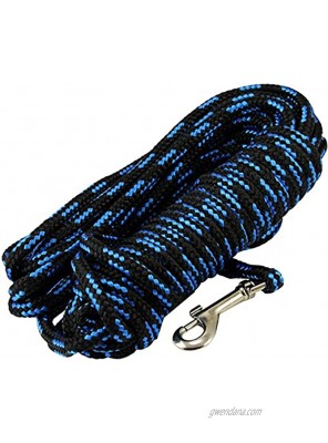 Dogs My Love Braided Nylon Rope Tracking Dog Leash Black Blue 15-Feet 30-Feet 1 4 Diameter Training Lead Small