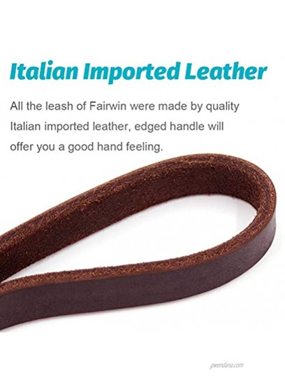 FAIRWIN Leather Dog Leash 6 Foot Braided Best Military Grade Heavy Duty Dog Leash for Large Medium Small Dogs Training and Walking
