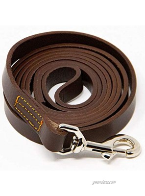 Logical Leather Dog Leash Best for Training Water Resistant Heavy Full Grain Leather Lead