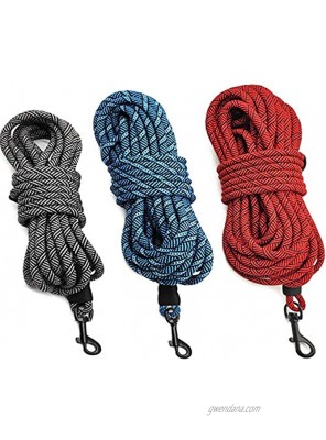 Mycicy 3 Pack Shepherd K9 Tactical Dog Training Long Rope Leash Multifunctional No Tangle Outdoor Threads Line Dog Lead Leash Playing Camping or Yard 15ft+30ft+50ft