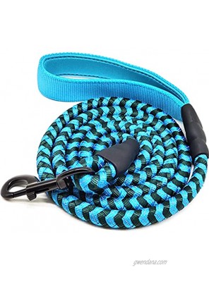 Mycicy 6 Foot Rope Dog Leash Reflective Dog Leash Soft Padded Handle Nylon Braided Heavy Duty Dog Training Leash for Large and Medium Dogs Walking Leads 6ft 1 2 Teal