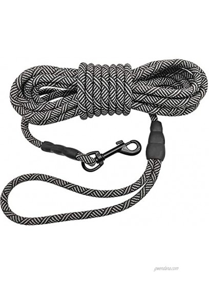 SEPXUFORE Heavy Duty Rope Dog Leash 5ft 15ft 30ft 50ft Long Leash for Dog Walking Playing Exploring Camping Training or Backyard LeadBlack 50ft 8mm