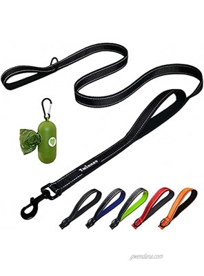 Tminnov Dog Leash 5 ft Long-with 2 Padded Handles-Heavy Duty Dog Rope-Double Handles Lead for Control Safety-Reflective Pet Leash Dual Handle-Training Walking Leashes for Medium Large Dogs