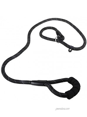 UEETEK Dog Slip Collar Choke Leash P-Leash Reflective Durable Training Rope Sponge Handle Control for Running Walking Hiking