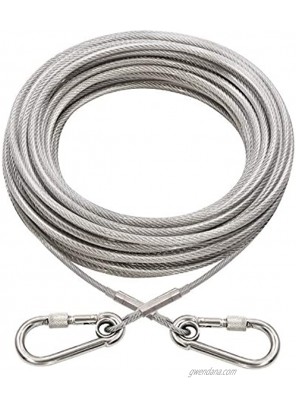 XiaZ Dog Runner Tie Out Cable for Dogs Up to 60 120 250 Pound 10ft 15ft 20ft 25ft 30ft 40ft 50ft 60ft 70ft 100ft 120ft Dog Lead Line for Yard Camping Park Outside