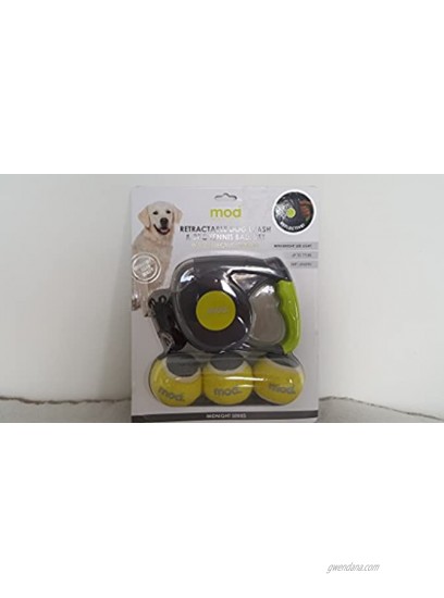 15ft Retractable Dog Leash & 3pc Tennis Ball Set with Reflective Stickers