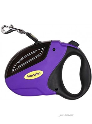 Heavy Duty Retractable Dog Leash by Hertzko Great for Small Medium & Large Dogs up to 110lbs Strong Nylon Ribbon Extends 16ft