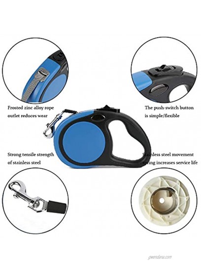 Retractable Dog Leash one-Handed Multi-Function Lock and Detachable bite Expander 360° Non-tangling Heavy-Duty Retractable Dog Leash;16 ft Strong Nylon Belt Ribbon;One-Handed Brake
