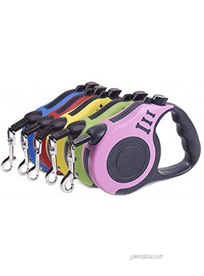 Retractable Dog Leash Pet Walking Leash with Anti-Slip Handle Strong Nylon Tape Tangle-Free,One-Handed One Button Lock & Release Suitable for Small Medium Dog Cat 10 ft Pink