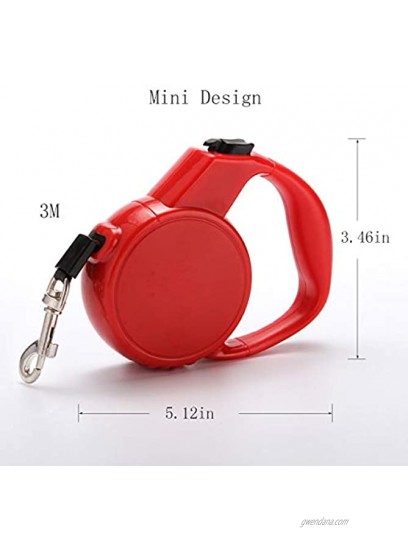 XWFKJ Retractable Dog Leash Pet Walking Leash with Anti-Slip Handle Strong Nylon Tape Tangle-Free,One-Handed One Button Lock & Release Suitable for Small Medium Dog Cat Breeds Up to 55 lbs Red