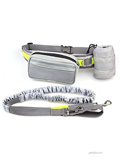 Generc Bundle 2 Items: Hands Free Dog Leash with Removable Belt Pouches and No Pull Dog Harness | for Walking,Running and Hiking Medium