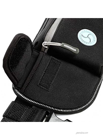 Hands Free Dog Leash for Running Walking Jogging with Adjustable Waist Belt Bag Phone Pocket and Treat Pouch Durable Bungee Lead for Medium & Large Dogs