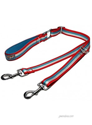 Kurgo Walk About Dog Training Reins Two Control Point Leash No Pull Training Leash for Dogs Double Dog Leash Adjustable Reflective Tangle-Free Chili Red Coastal Blue