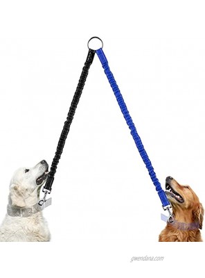 PETBABA Double Dog Leash Coupler Reflective Dual Splitter Safety at Night Adjustable No Tangle Two Split 2 Way Lead Walk Two Pet in 1