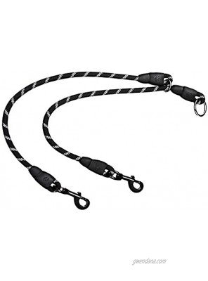 SlowTon Double Dog Leash New Version Sliding Design Dual Pet Lead Splitter 360° Swivel Hook No Tangle Heavy Duty Reflective 2 Dogs Leash Coupler Walking & Training Leash for Two Dogs Daily Use