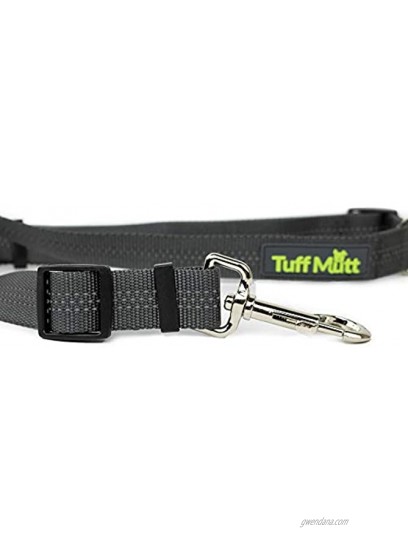 Tuff Mutt Hands Free Double Dog Leash for Running Walking and Hiking Two Dogs Dual Handle Reflective Bungee Connects to Waist Belt Adjustable No Tangle Coupler Works with Medium Large Dogs