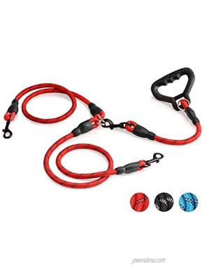 YIHATA Double Dog Leash ,No-Tangle & Reflective at Night & Available Shock Absorbing Rubber Handle for Large Medium and Small Dogs