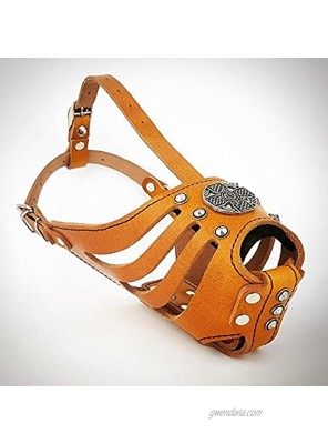 Bestia Maximus Basket Muzzle. Studded Design. Leather