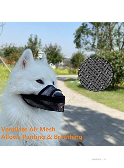 Cilkus Dog Muzzle Nylon Dog Muzzle for Small Medium Large Dogs Air Mesh Breathable and Drinkable Pet Muzzle for Anti-Biting Anti-Barking Licking