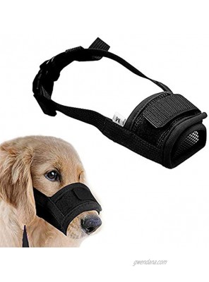 Coppthinktu Muzzle for Dogs Adjustable Soft Dog Muzzle for Small Medium Large Dog Air Mesh Training Dog Muzzles for Biting Barking Chewing Breathable Mesh & Soft Flannel Protects Dog Mouth Cover