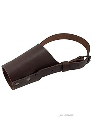 Hide & Drink Leather Dog Muzzle Guard Secure Prevents Biting Chewing Pitbull German Shephard & Any Breeds Small Medium Large Handmade Bourbon Brown Medium