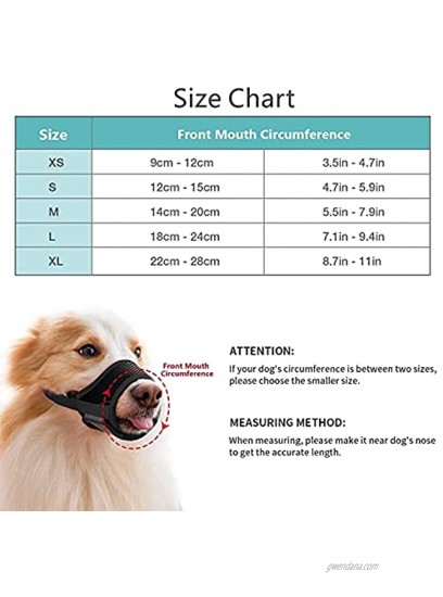 IREENUO Dog Muzzle to Prevent Biting Barking and Chewing with Adjustable Loop Breathable Mesh Soft Fabric