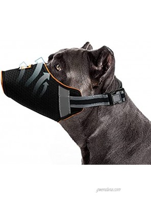 Jzxoiva Dog Muzzle Anti-Biting Barking Secure，Mesh Breathable Pets Muzzle Anti Biting Barking and Chewing Mouth Width 5.11 inches Belt Length 7.48-9.84 inches